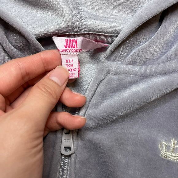 Juicy Couture Gray Velour Zip Up Jacket - Picture 3 of 6